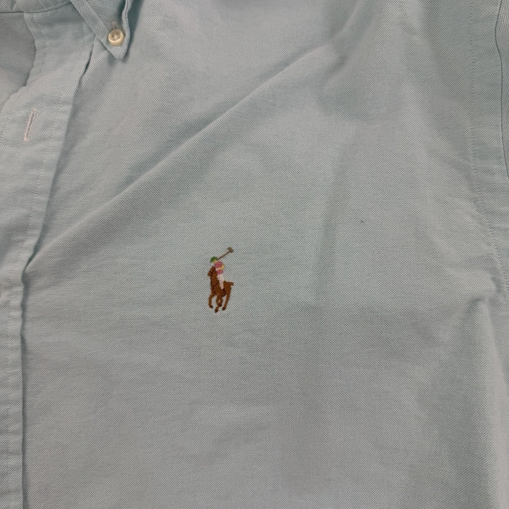 Vintage Ralph Lauren Oxford Shirt Mens XL Classic Fit‎ Light Blue Flesh Pony - Picture 2 of 6